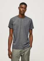 tricou cu logo brodat bărbați Pepe Jeans negru spalat 6Z0R46976 - imagine 3