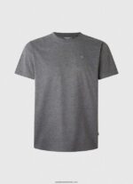tricou cu logo brodat bărbați Pepe Jeans negru spalat 6Z0R46976 - imagine 5