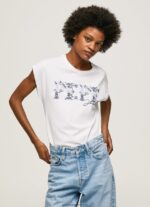tricou cu logo brodat femei Pepe Jeans alb 6Z0R46433