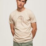 tricou cu logo cu efect uzat bărbați Pepe Jeans malţ 6Z0R46962