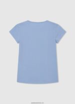 tricou cu logo cu sclipici fată Pepe Jeans dafin 6Z0R461465 - imagine 2
