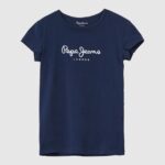 tricou cu logo cu sclipici fată Pepe Jeans dulwich 6Z0R461428