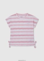 tricou cu logo cu sclipici fată Pepe Jeans roz moale 6Z0R461464 - imagine 4