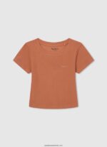 tricou cu logo cu sclipici fată Pepe Jeans roz moale 6Z0R461464 - imagine 5