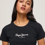 tricou cu logo de bază femei Pepe Jeans negru 6Z0R46400