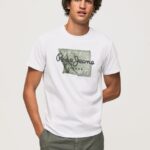 tricou cu logo din bumbac bărbați Pepe Jeans alb 6Z0R46938