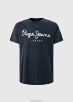 tricou cu logo imprimat essentialenim n bărbați Pepe Jeans indigo 6Z0R461015 - imagine 5