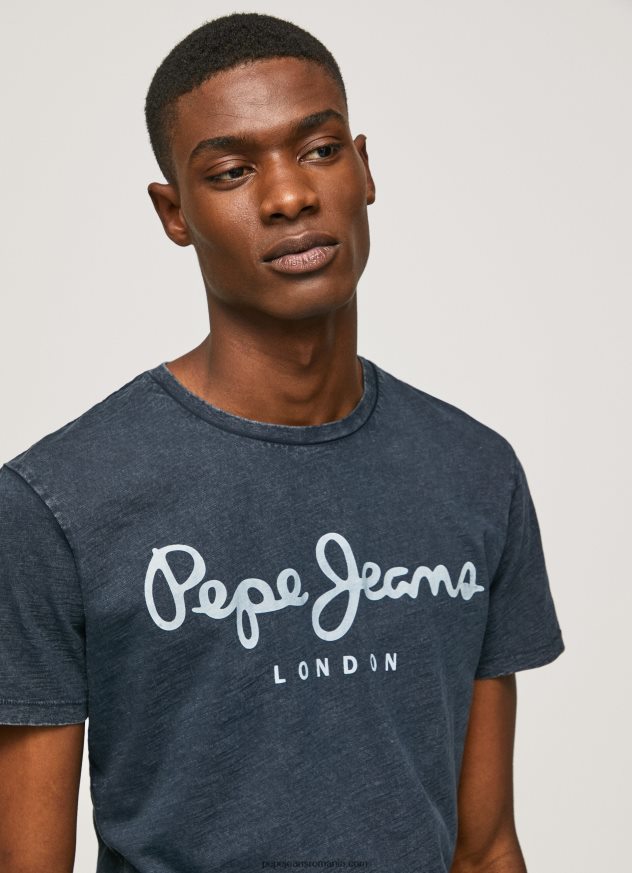 tricou cu logo imprimat essentialenim n bărbați Pepe Jeans indigo 6Z0R461015 - imagine 1