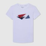 tricou cu logo-ul steagului băiat Pepe Jeans alb 6Z0R461606