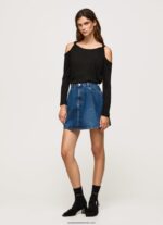 tricou cu maneca lunga cu bretele femei Pepe Jeans negru 6Z0R46399 - imagine 2