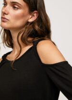 tricou cu maneca lunga cu bretele femei Pepe Jeans negru 6Z0R46399 - imagine 3
