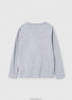 tricou cu mânecă lungă cu logo în față băiat Pepe Jeans marnă cenușie 6Z0R461631 - imagine 4