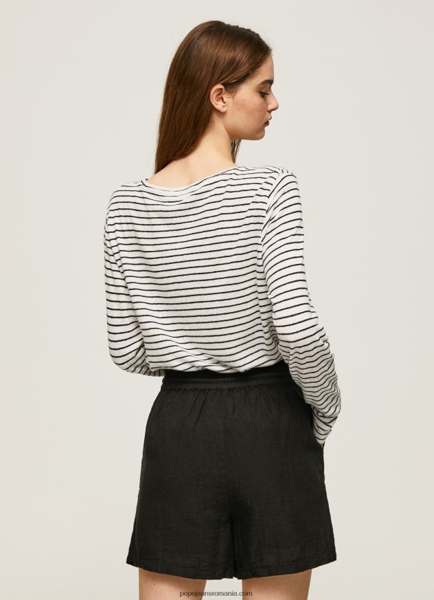 tricou cu mânecă lungă în dungi femei Pepe Jeans dulwich 6Z0R46436 - imagine 4