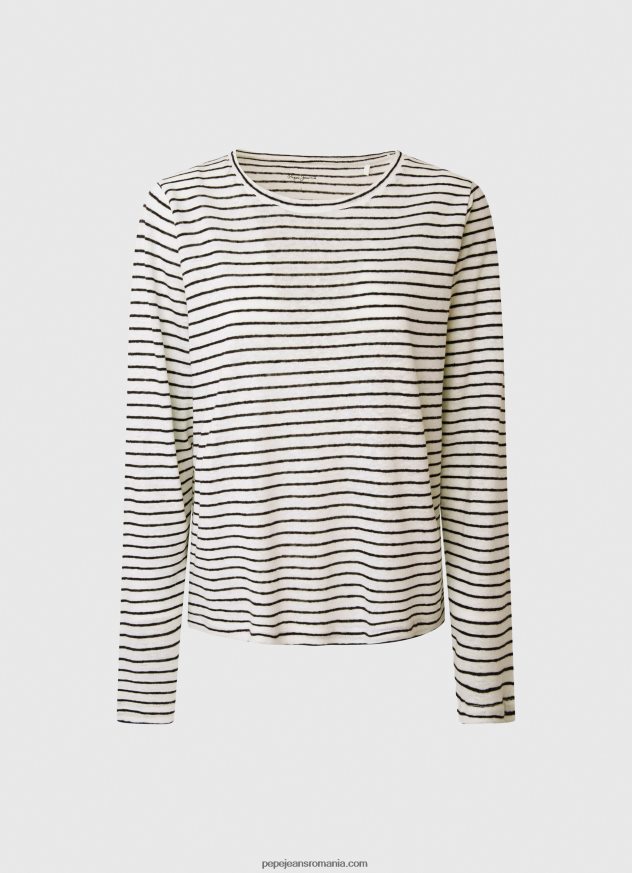 tricou cu mânecă lungă în dungi femei Pepe Jeans dulwich 6Z0R46436 - imagine 5