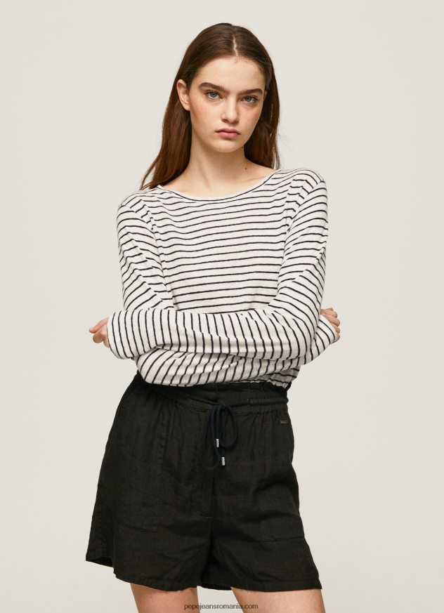 tricou cu mânecă lungă în dungi femei Pepe Jeans dulwich 6Z0R46436 - imagine 1