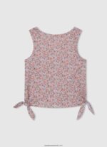 tricou cu mâneci florale fată Pepe Jeans piersică 6Z0R461435 - imagine 2