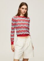tricou cu potrivire regulată în zig-zag femei Pepe Jeans studio roșu 6Z0R46227