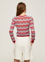 tricou cu potrivire regulată în zig-zag femei Pepe Jeans studio roșu 6Z0R46227 - imagine 4