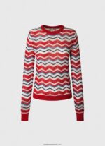 tricou cu potrivire regulată în zig-zag femei Pepe Jeans studio roșu 6Z0R46227 - imagine 5
