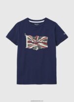 tricou cu steag și logo băiat Pepe Jeans dulwich 6Z0R461624