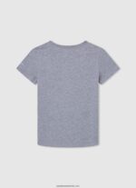 tricou cu steag și logo băiat Pepe Jeans marnă cenușie 6Z0R461635 - imagine 2