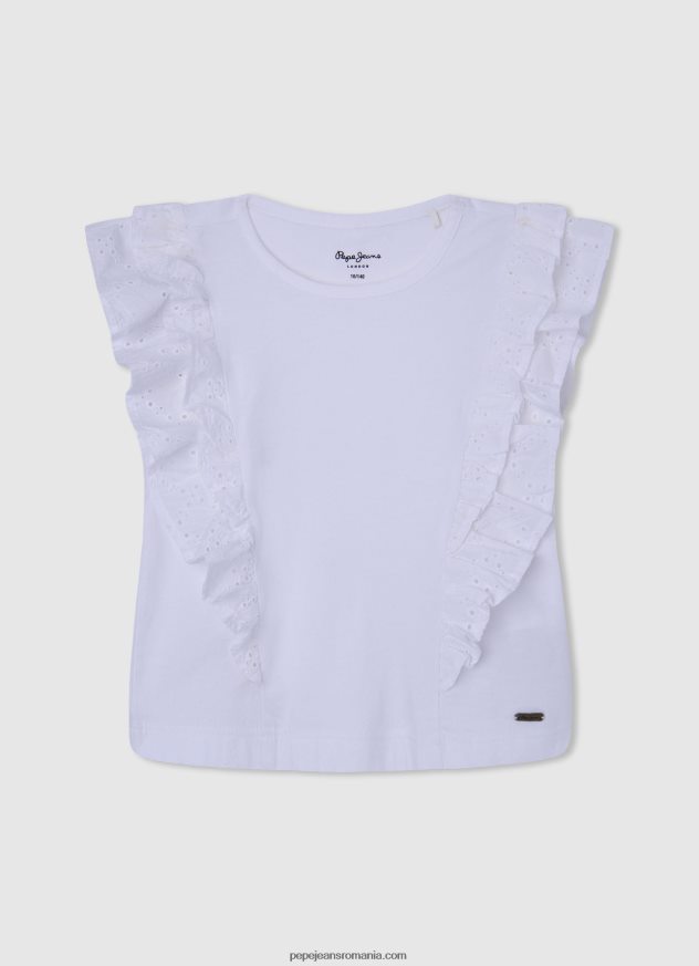 tricou_cu_volan_dublu_fata_pepe_jeans_alb_6z0r461482.jpg tricou cu volan dublu fată Pepe Jeans alb 6Z0R461482 - imagine 1