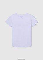 tricou de bază cu logo băiat Pepe Jeans alb 6Z0R461607 - imagine 2