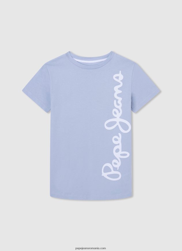 tricou de bază cu logo băiat Pepe Jeans marnă cenușie 6Z0R461629 - imagine 3