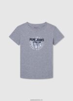 tricou de bază cu logo băiat Pepe Jeans strălucire 6Z0R461636 - imagine 4
