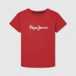 tricou de bază cu logo băiat Pepe Jeans studio roșu 6Z0R461625