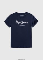 tricou de bază cu logo băiat Pepe Jeans studio roșu 6Z0R461625 - imagine 5