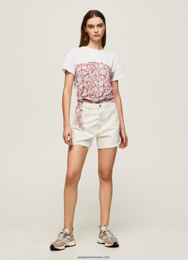 tricou din bumbac cu imprimeu floral femei Pepe Jeans studio roșu 6Z0R46380 - imagine 2