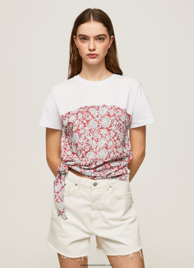 tricou din bumbac cu imprimeu floral femei Pepe Jeans studio roșu 6Z0R46380 - imagine 3