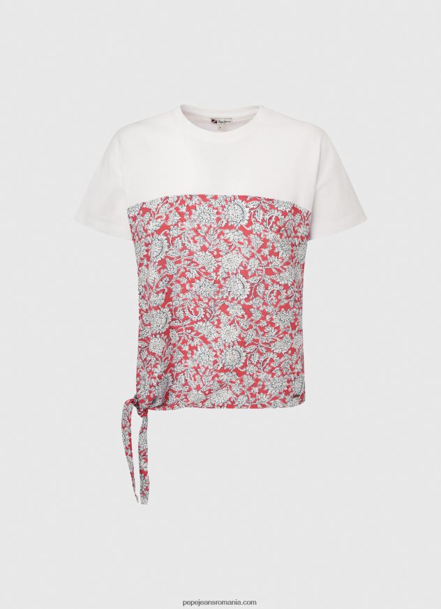 tricou din bumbac cu imprimeu floral femei Pepe Jeans studio roșu 6Z0R46380 - imagine 5