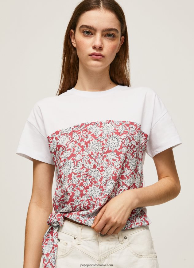 tricou din bumbac cu imprimeu floral femei Pepe Jeans studio roșu 6Z0R46380 - imagine 1