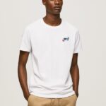 Tricou din bumbac cu logo 1973 bărbați Pepe Jeans alb 6Z0R46950