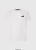 Tricou din bumbac cu logo 1973 bărbați Pepe Jeans alb 6Z0R46950 - imagine 5