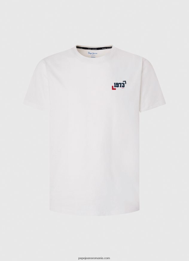 Tricou din bumbac cu logo 1973 bărbați Pepe Jeans alb 6Z0R46950 - imagine 5