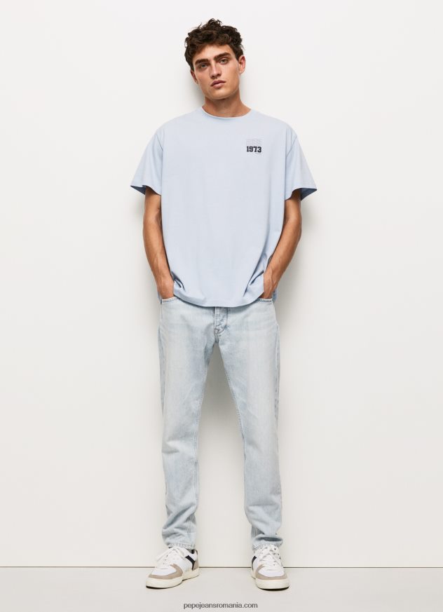 Tricou din bumbac cu logo 1973 bărbați Pepe Jeans albastru înălbitor 6Z0R46924 - imagine 2