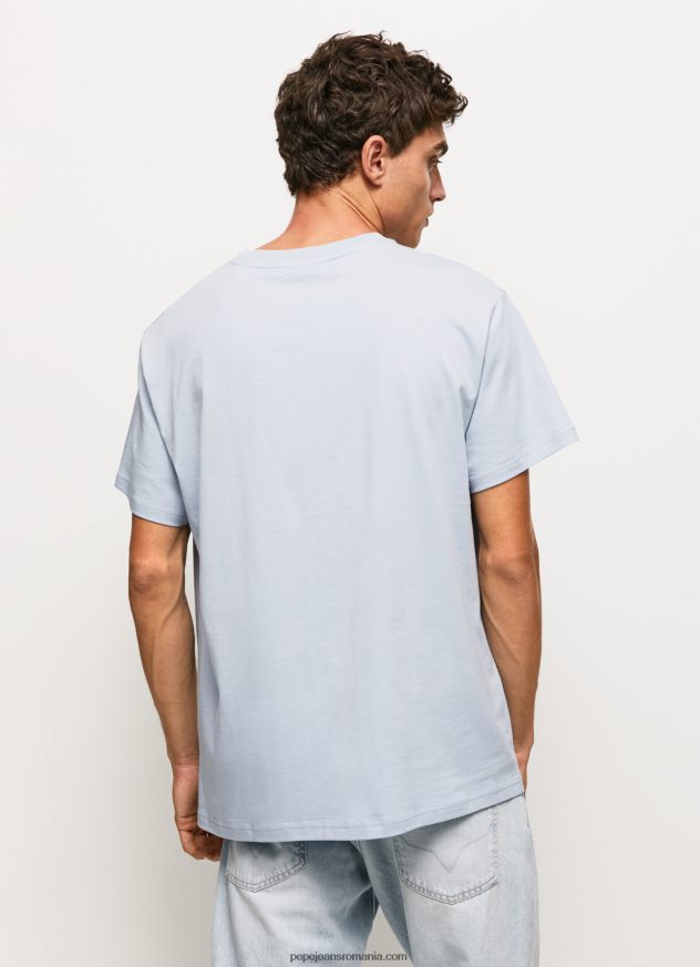 Tricou din bumbac cu logo 1973 bărbați Pepe Jeans albastru înălbitor 6Z0R46924 - imagine 4