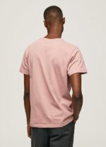 tricou din bumbac cu logo brodat bărbați Pepe Jeans înălbitor roz 6Z0R46926 - imagine 5