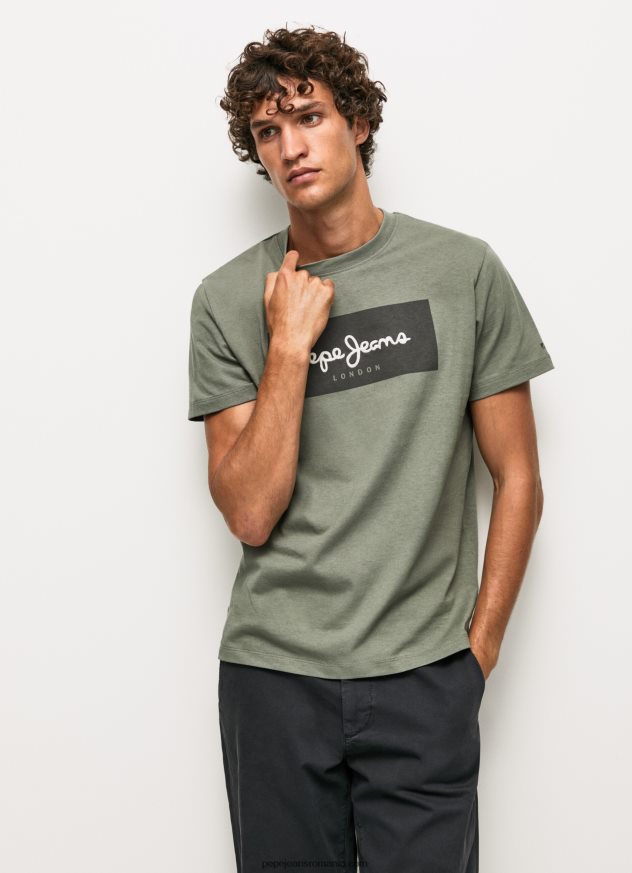 tricou din bumbac cu logo brodat bărbați Pepe Jeans turnare 6Z0R46914 - imagine 1