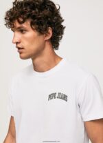 tricou din bumbac cu logo de înaltă densitate bărbați Pepe Jeans alb 6Z0R46919 - imagine 3