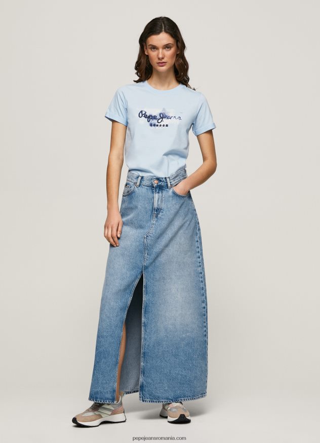 tricou din bumbac cu logo degradat femei Pepe Jeans dafin 6Z0R46422 - imagine 2