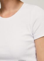 tricou din bumbac cu logo femei Pepe Jeans alb 6Z0R46404 - imagine 3