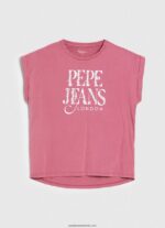 tricou din bumbac cu logo floral femei Pepe Jeans fard de obraz închis 6Z0R46431 - imagine 5