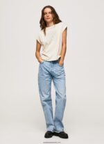 tricou din bumbac cu logo floral femei Pepe Jeans piele de bivol 6Z0R46402 - imagine 2