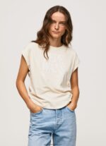 tricou din bumbac cu logo floral femei Pepe Jeans piele de bivol 6Z0R46402 - imagine 3