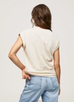 tricou din bumbac cu logo floral femei Pepe Jeans piele de bivol 6Z0R46402 - imagine 4