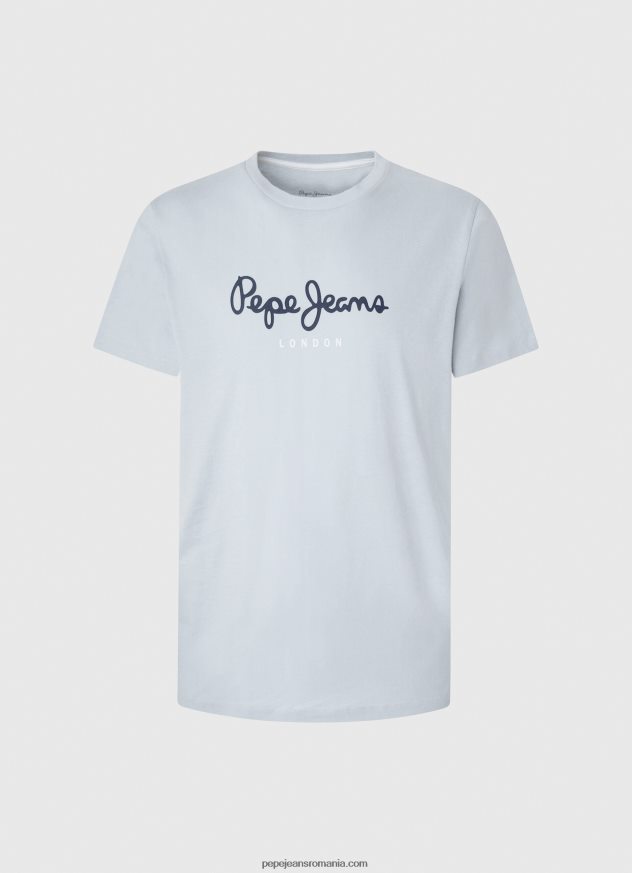 tricou din bumbac cu logo imprimat bărbați Pepe Jeans albastru înălbitor 6Z0R46933 - imagine 5